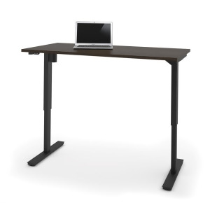 Bestar 30 Inch x 60 Inch Electric Height Adjustable Table in Dark Chocolate - All