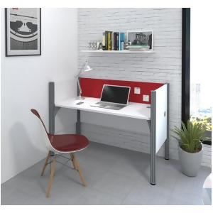 Bestar Pro-Biz Simple Workstation in White w/Red Tack Board - All