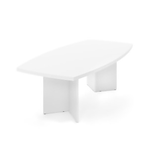 Bestar Boat-Shaped Conference Table w/Melamine Top in White - All