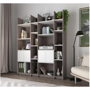 Bestar Small Space Storage Wall Unit in Bark Gray White - All