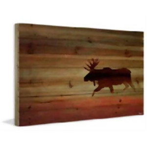 Moosehead Painting Print On Natural Pine Wood - All