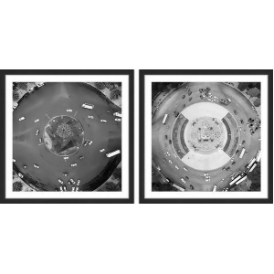 Traffic Circles Diptych Framed Painting Print - All