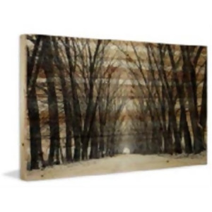 Tree Path Painting Print On Natural Pine Wood - All