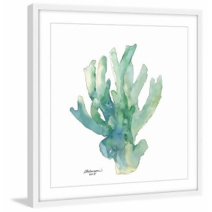 Green Coral In Watercolor Framed Painting Print - All