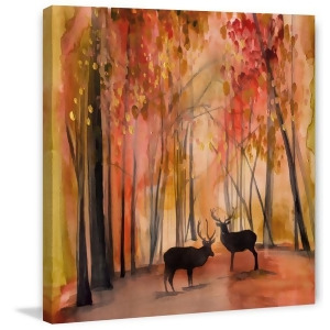 Autumn Moose Painting Print On Wrapped Canvas - All