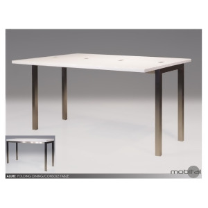Mobital Alure Folding Dining Table/Sofa Table In High Gloss White - All