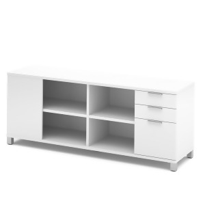 Bestar Pro-Linea Credenza w/Three Drawers in White - All