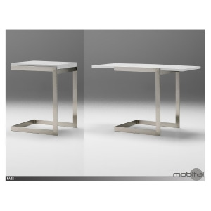 Mobital Faze Folding End Table In High Gloss White - All