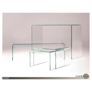 Mobital Glacier Set Of 2 Nested Tables In 12Mm Super Clear Tempered Glass - All