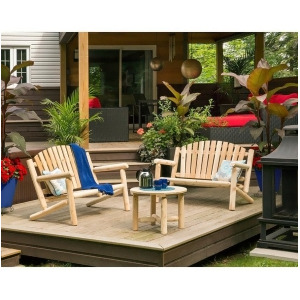 Bestar White Cedar 2 Settees Coffee Table Set - All