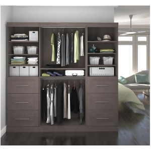 Bestar Pur 86 Inch Storage Kit in Bark Gray - All