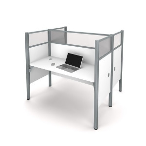 Bestar Pro-Biz Double Face to Face Workstation w/Privacy Panels in White - All