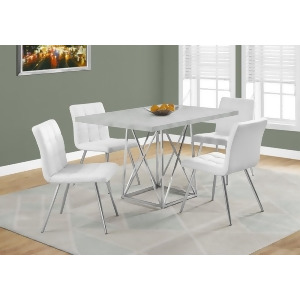 Monarch Specialties 1043 Dining Table in Grey Cement Chrome Metal - All