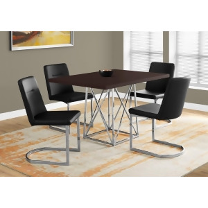 Monarch Specialties 1058 Dining Table in Cappuccino Chrome Metal - All