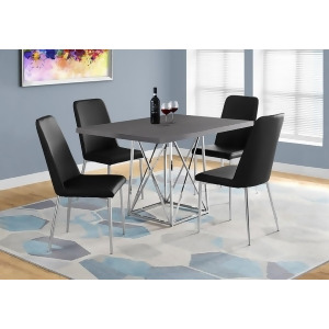 Monarch Specialties 1059 Dining Table in Grey Chrome Metal - All