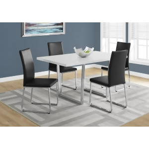 Monarch Specialties 1118 Dining Table in White Glossy Chrome Metal - All