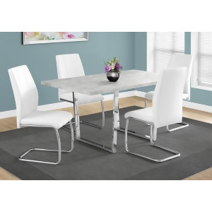 Monarch Specialties 1119 Dining Table in Grey Cement Chrome Metal - All