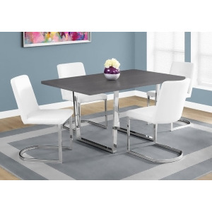 Monarch Specialties 1120 Dining Table in Grey Chrome Metal - All
