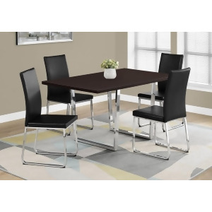 Monarch Specialties 1122 Dining Table in Cappuccino Chrome Metal - All