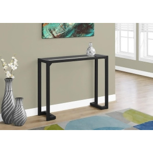 Monarch Specialties 2106 Accent Table in Black Tempered Glass Hall Console - All