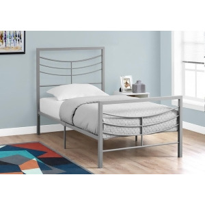 Monarch Specialties 2642 Metal Bed Frame in Silver - All