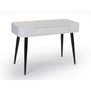 4D Concepts Black White Console/Desk With Drawer with Tall Legs - All
