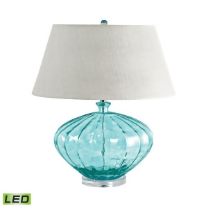Dimond Lighting Recycled Fluted Glass Urn Led Table Lamp In Blue - All