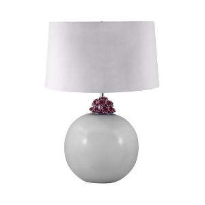 Dimond Lighting Ceramic Ball Table Lamp In White And Amethyst - All