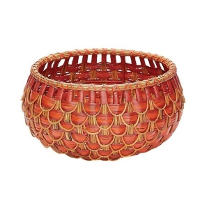 Dimond Home Fish Scale Basket In Red And Orange - All