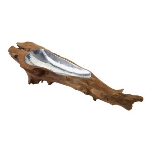 Dimond Home Teak Root Bowl With Aluminum Insert Long - All