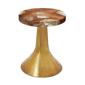 Dimond Home Hammered Decorative Teak Table in Gold - All