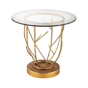 Dimond Home Thicket Side Table In Gold Leaf And Clear Glass - All