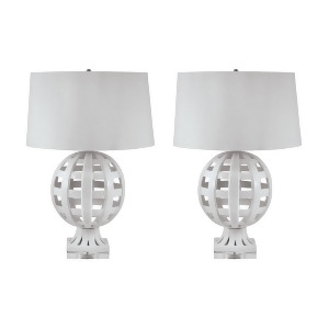 Dimond Lighting Open Work Ceramic Globe Table Lamp In White - All