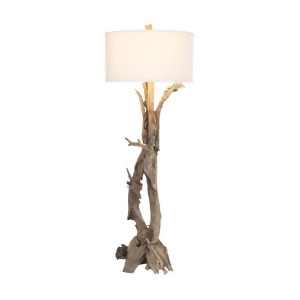 Dimond Home Hounslow Heath Natural 68-In Teak Root Floor Lamp with White Fabric - All