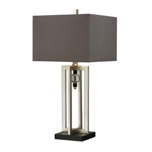 Dimond Lighting Silver Leaf Table Lamp With Crystal Accents And Grey Shade - All