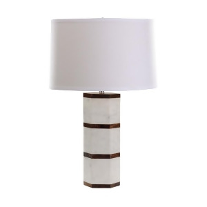Dimond Lighting White Marble And Wood Hexagon Table Lamp - All