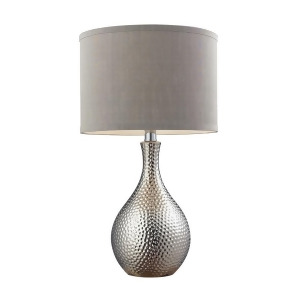 Dimond Lighting Hammered Chrome Plated Table Lamp With Grey Faux Silk Shade - All
