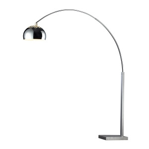 Dimond Lighting Penbrook Arc Floor Lamp In Chrome With White Marble Base - All