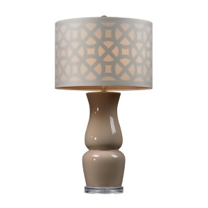 Dimond Lighting Gloss Ceramic Table Lamp In Taupe With Off White Shade - All