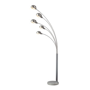 Dimond Lighting Penbrook Arc Floor Lamp In Silver Plating With White Marble Base - All