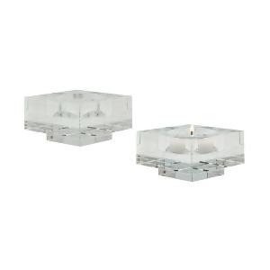 Dimond Home Square Windowpane Crystal Candleholders Set of 2 - All