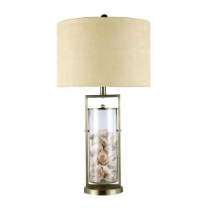 Dimond Lighting Millisle Table Lamp In Antique Brass And Clear Glass With Shells - All