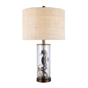 Dimond Lighting Largo Table Lamp In Bronze And Clear Glass With Natural Linen Sh - All