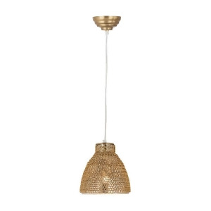 Dimond Lighting Maille 1 Light Glass And Iron Pendant In Gold - All