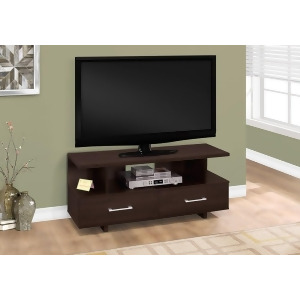 Monarch Specialties 2606 Tv Stand in Cappuccino w/2 Storage Drawers - All