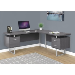 Monarch Specialties 7306 70 Inch Computer Desk in Grey Left Or Right Facing - All