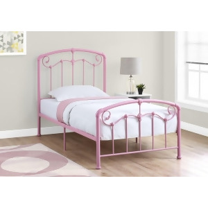Monarch Specialties 2647T Twin Metal Bed Frame in Pink - All