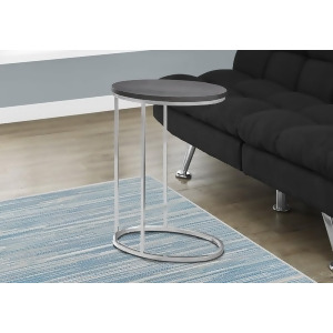 Monarch Specialties 3243 Oval Accent Table in Grey w/Chrome Metal - All