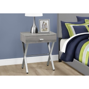 Monarch Specialties 3263 Accent Table in Dark Taupe Chrome Metal Nightstand - All
