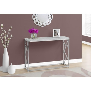 Monarch Specialties 3377 Console Table in Grey Cement w/Chrome Metal - All